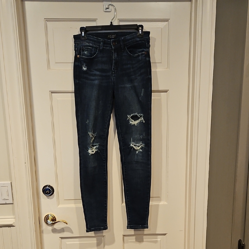 Judy Blue Skinny Fit Distressed Skinny Jeans Women's Distressed Blue Jeans